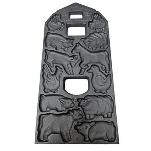 Vintage John Wright 1988 The Barnyard Cast Iron Cookie Baking Mold Farm